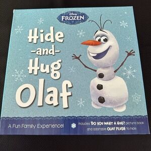 Disney Frozen Hide n Hug Olaf Picture Book & Plush Snowman Doll Game Deluxe 2014